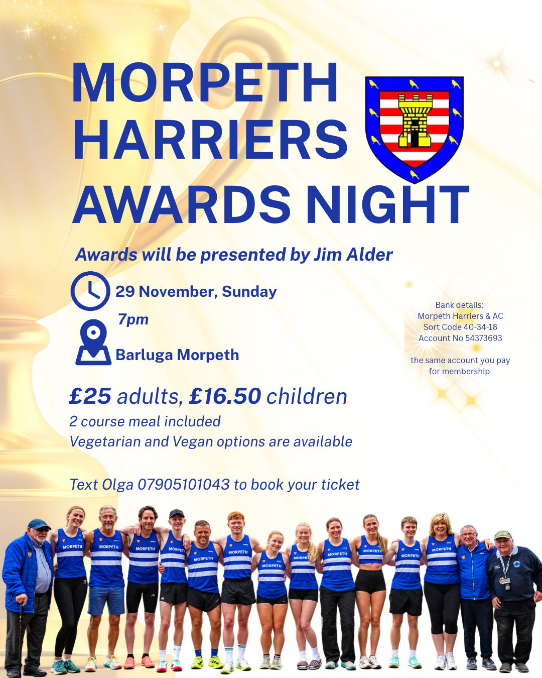 2026 AWARDS NIGHT - BAR LUGA, MORPETH, SUNDAY 29th NOVEMBER - DETAILS AND POSTER